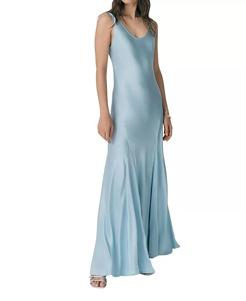 Ghost London Willow Satin Maxi Sip Dress