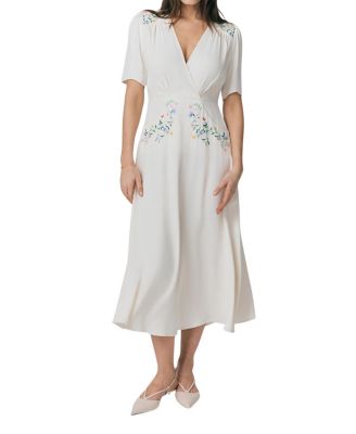 Ghost London - Maeve Embroidered Crepe Midi Tea Dress