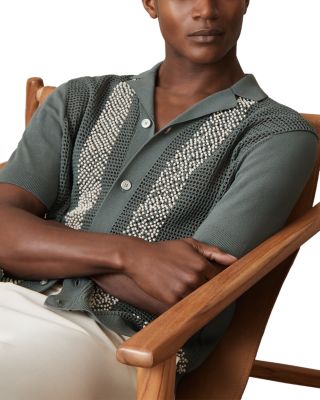 CHE ACCRA Textured Beaded Cuban Shirt
