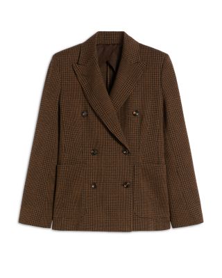 Double Breasted Plaid Blazer