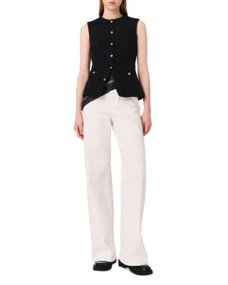 Long Sleeveless Tweed Jacket