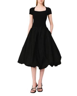 Maje - Knit and Taffeta Maxi Dress