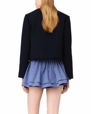 Cropped Tweed Jacket With Removable Collar