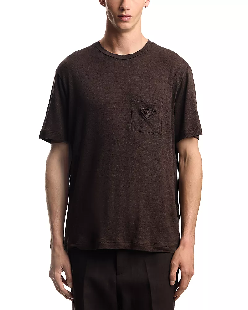 Emporio Armani Regular Fit Pocket Linen Tee