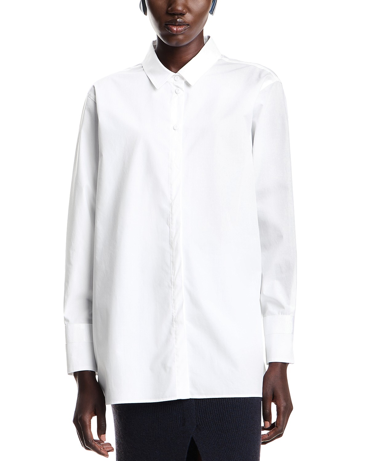 Emporio Armani Button Front Shirt in Solid White