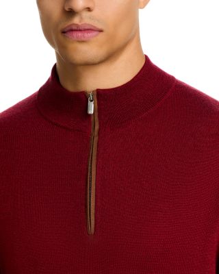 Autumn Crest Suede Trim Quarter Zip Sweater