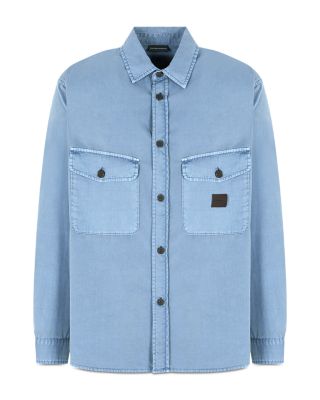 Regular Fit Twill Button Front Shirt