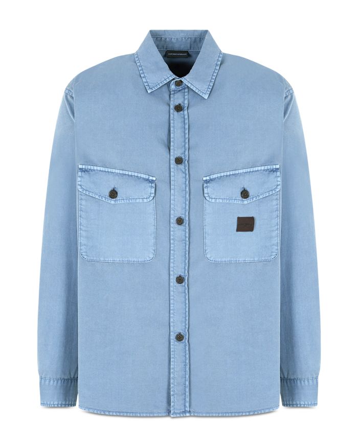 Regular Fit Twill Button Front Shirt
