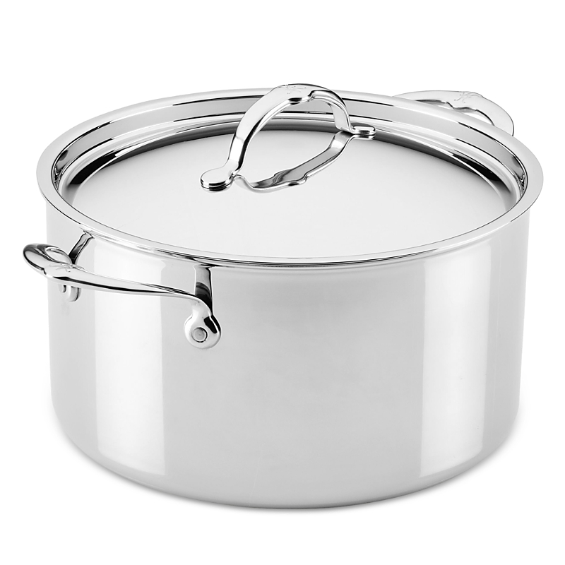 Hestan Probond Luxe 8 Quart Professional Clad Stainless Steel Stockpot With Lid In Silver