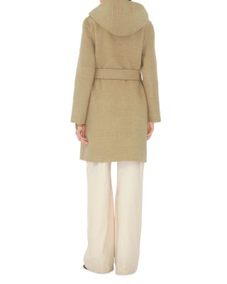 Reversible Wool Hooded Wrap Coat