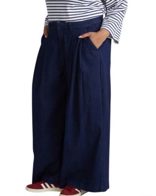 Plus Size Denim Wide Leg Pant