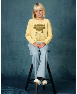 Unisex Peanuts Hugging Your Friends Raglan Fleece Sweatshirt - Little Kid, Big Kid