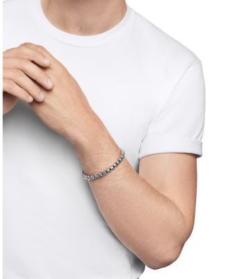 Men's Box Chain Bracelet in Sterling Silver, 7.3mm