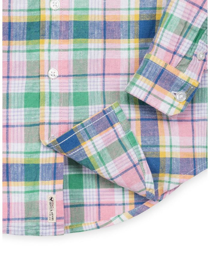 Boys' Long Sleeve Linen Button Down Shirt - Little Kid, Big Kid