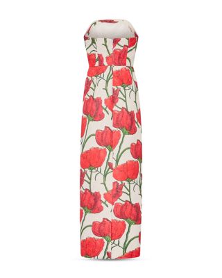 Red Peony Orion Jacquard Dress