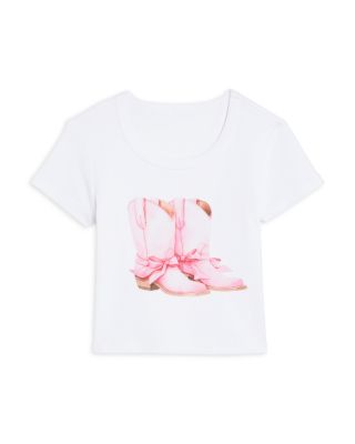KatieJnyc - Girls' Tween Cowgirl Boots Tee - Big Kid