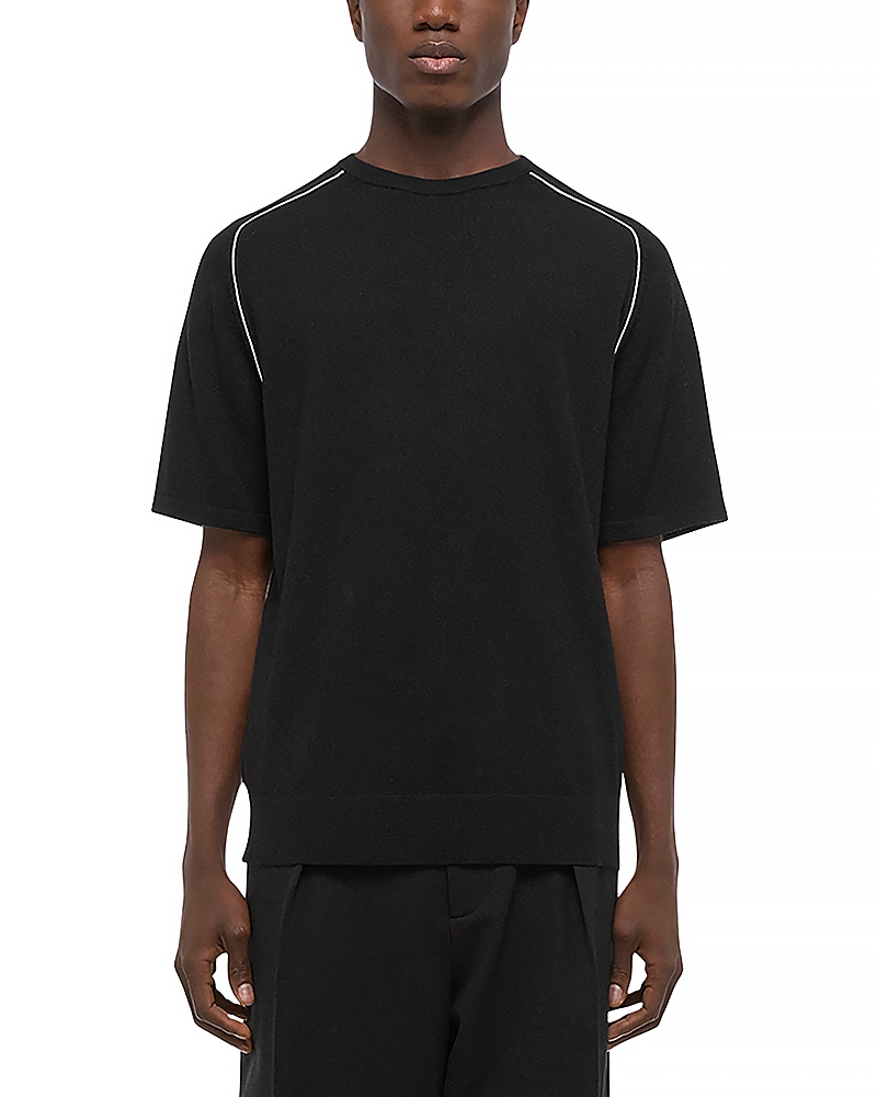 Helmut Lang Contrast Wool Tee In Black