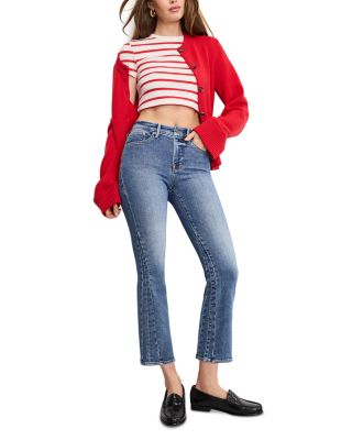 Good Legs Cropped Mini Bootcut Jeans in Indigo 917