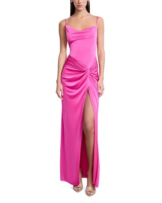 Cowl Neck Draped Gown with Twist