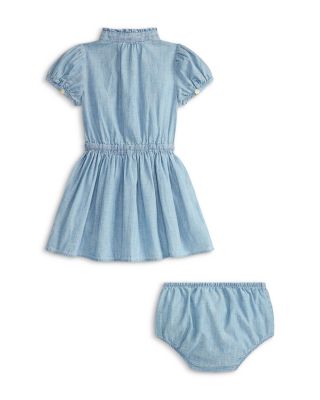 Polo Girls' Indigo Cotton Chambray Dress - Baby