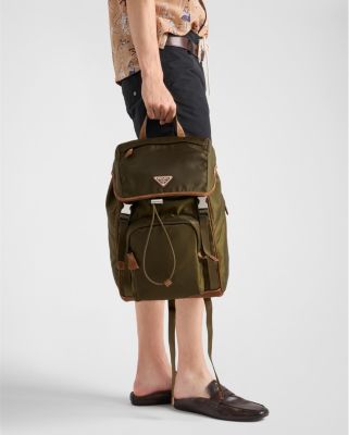 Re-Nylon And Saffiano Leather Backpack