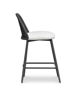 Alexa Rattan Performance Fabric Outdoor Counter Stool