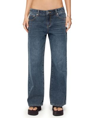 Edikted - Petite Ace Relaxed Dark Rinse Wash Jeans