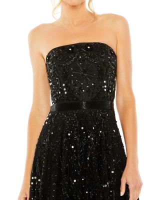 Strapless Embellished A Line Dress