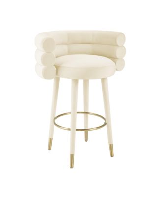 Tov Furniture Betty Velvet Barstool in Grey