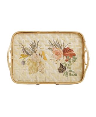 Corey Floral Bamboo Tray