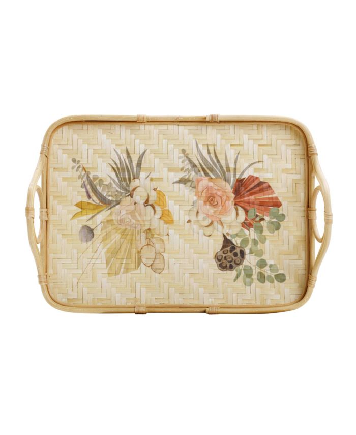 Corey Floral Bamboo Tray