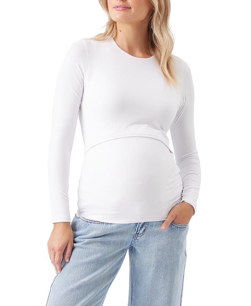 Ripe Maternity Luxe Knit Nursing Top In White
