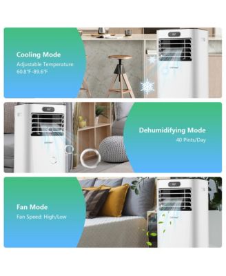 8000 BTU Portable Air Conditioner with Remote Control 3-in-1 Air Cooler with Drying