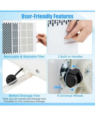  8000 BTU Portable Air Conditioner Cools up to 250 Sq.Ft with Fan & Dehumidifier 5000 BTU(8000BTU ASHRAE)