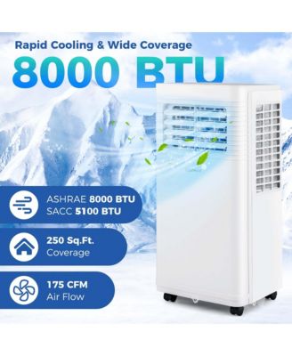  Portable Air Conditioner 8000 BTU 3 in 1 AC Unit with Fan & Dehumidifier Sleep Mode