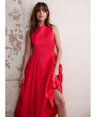  Women's Full Skirt Linen Dress