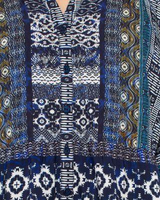 Button Front Printed Top