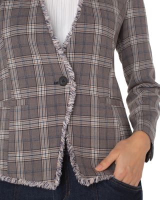 Collarless Fitted Blazer 