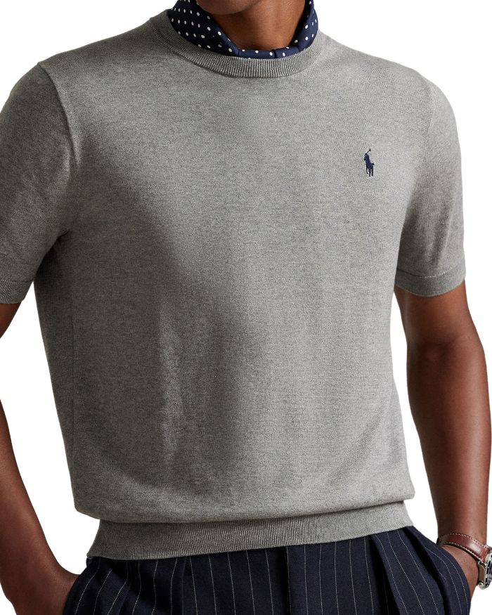Cotton Crewneck Short Sleeve Sweater
