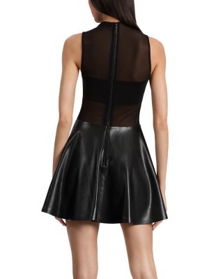 Chara Mesh Drop Waist Mixed Media Dress