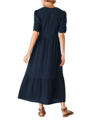 Textured Cotton Midi Dress