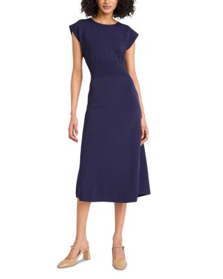 Luxely - Extended Shoulder Rib Waist Dress