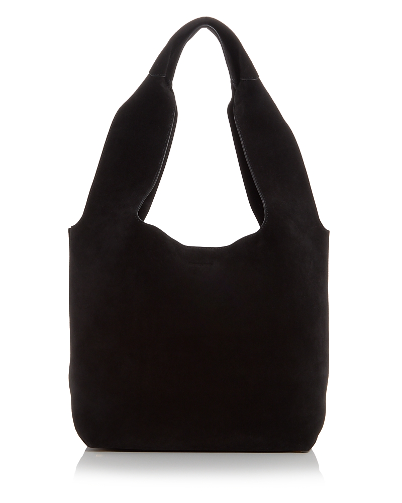 Veronica Beard Sling Suede Shoulder Bag In Black