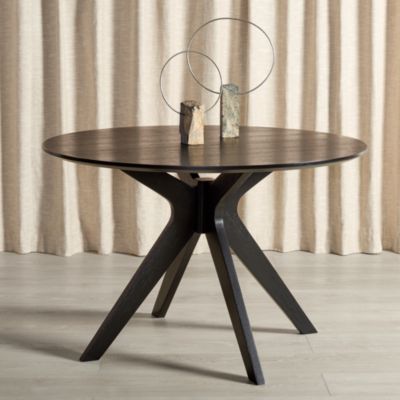 Carolee 46" Round Dining Table, Black