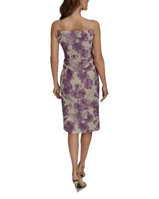 Floral Jacquard Midi Sheath Dress