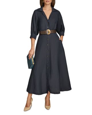A Line Belted Shirt Dress