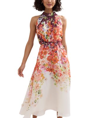 【関税込】PhaseEight ワンピース☆Alanna Ditsy Floral Print D White Ditsy Floral Tiered Katie Midi Dess