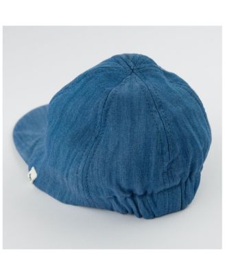 Baseball Cap Lyocell Denim with Smiley Applique - Big Kid