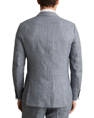 Slim Fit Prince of Wales Check Linen Blazer