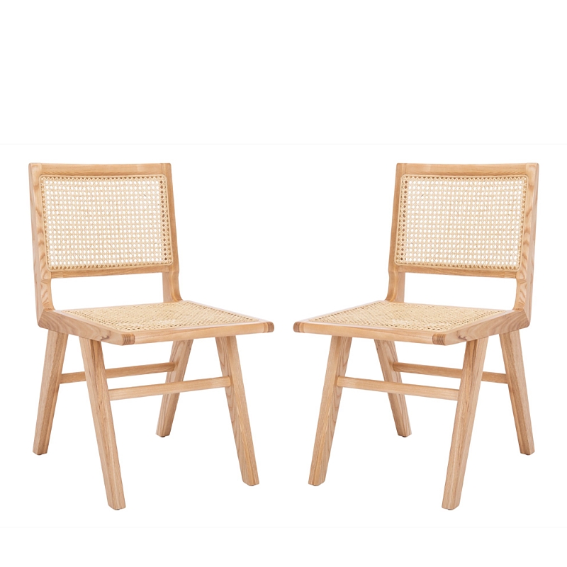 Safavieh Hattie French Cane Dining Chairs, Set of 2, Natural